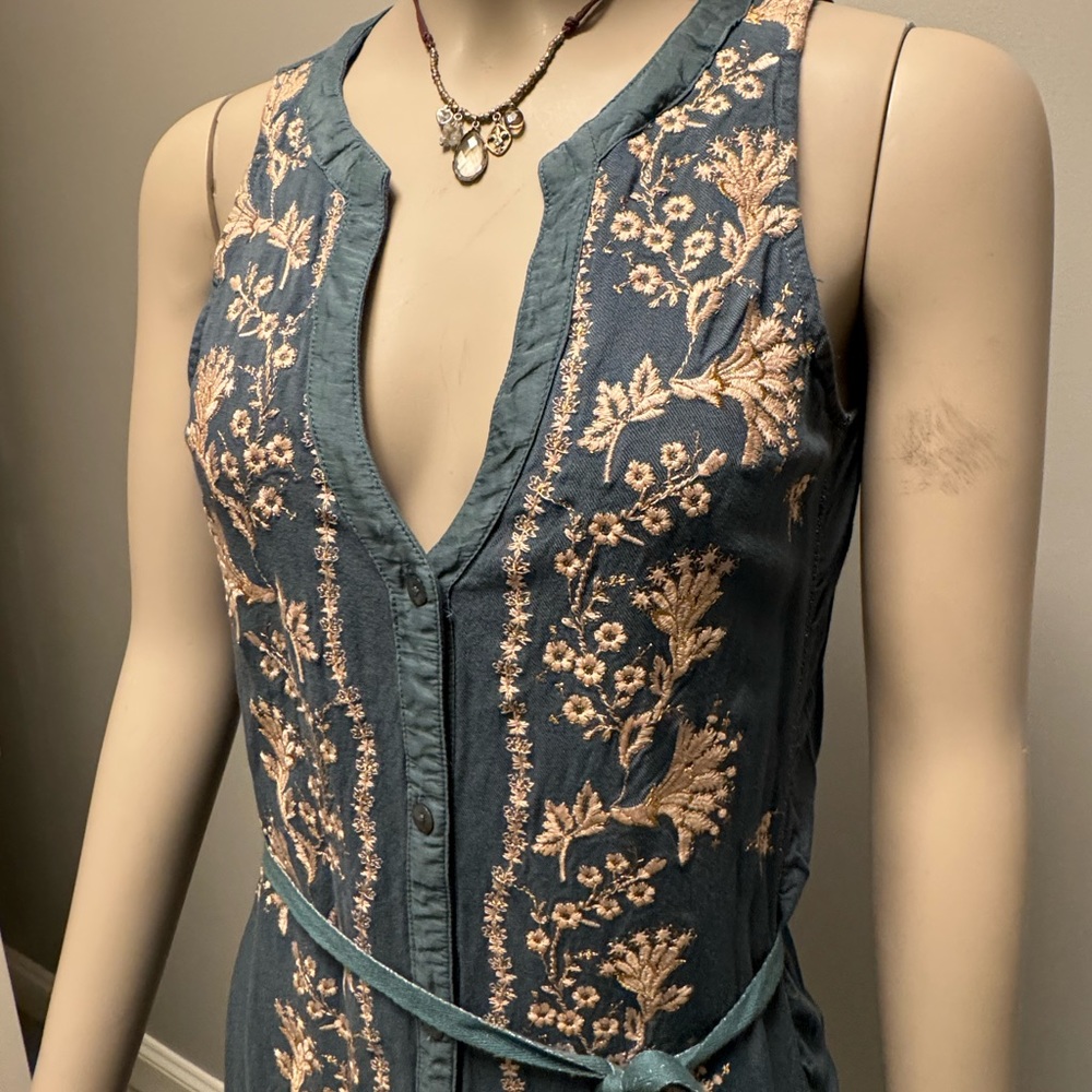 Tiny Embroidered Blue Storm Dress
